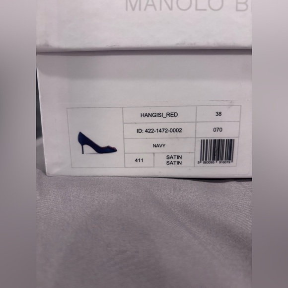 Manolo Blahnik Blue Heels with Red Embellishment. Hangisi 70mm pump - Picture 6 of 16